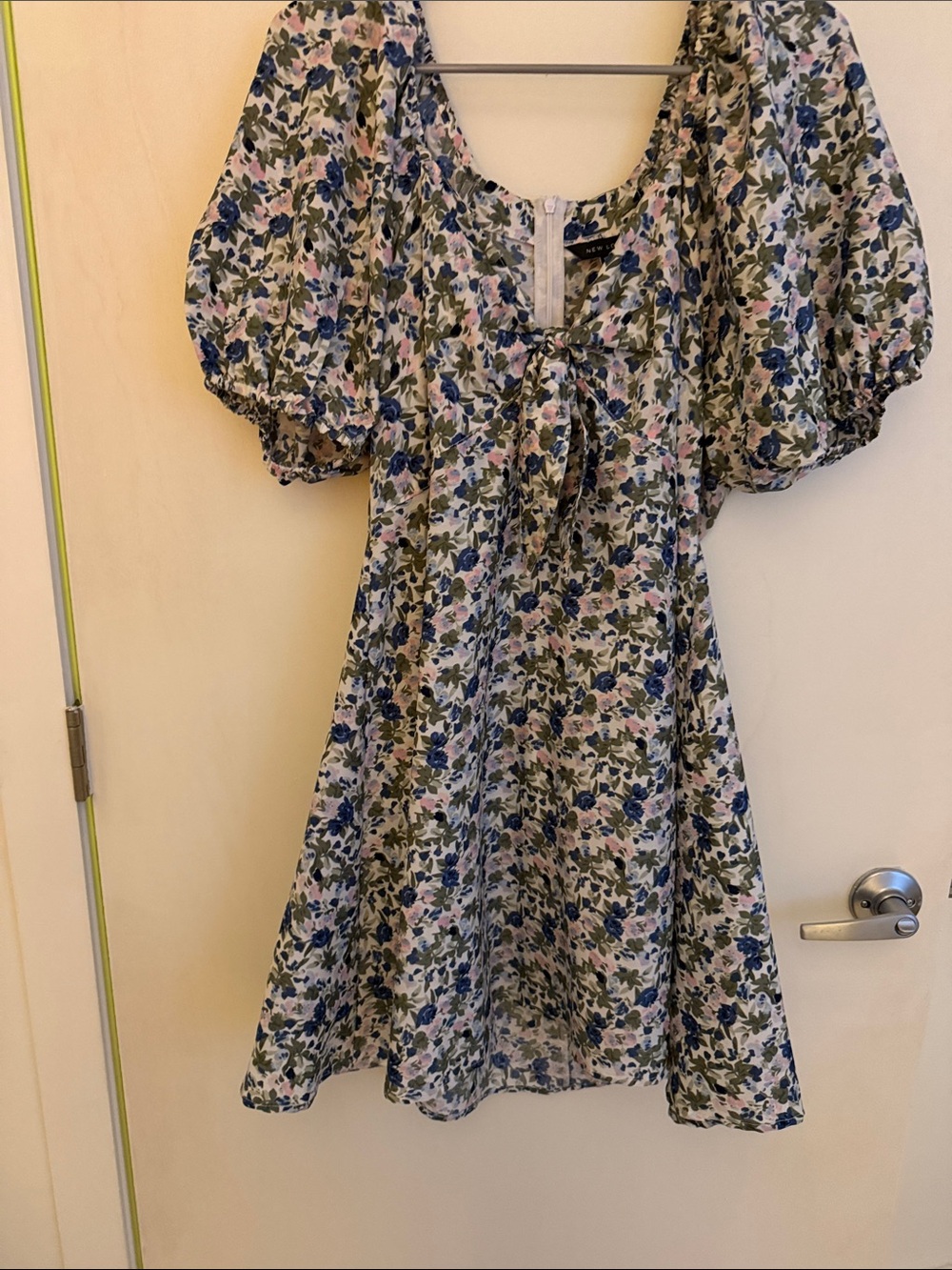 New Look Floral Mini Dress in Blue, Green, Pink